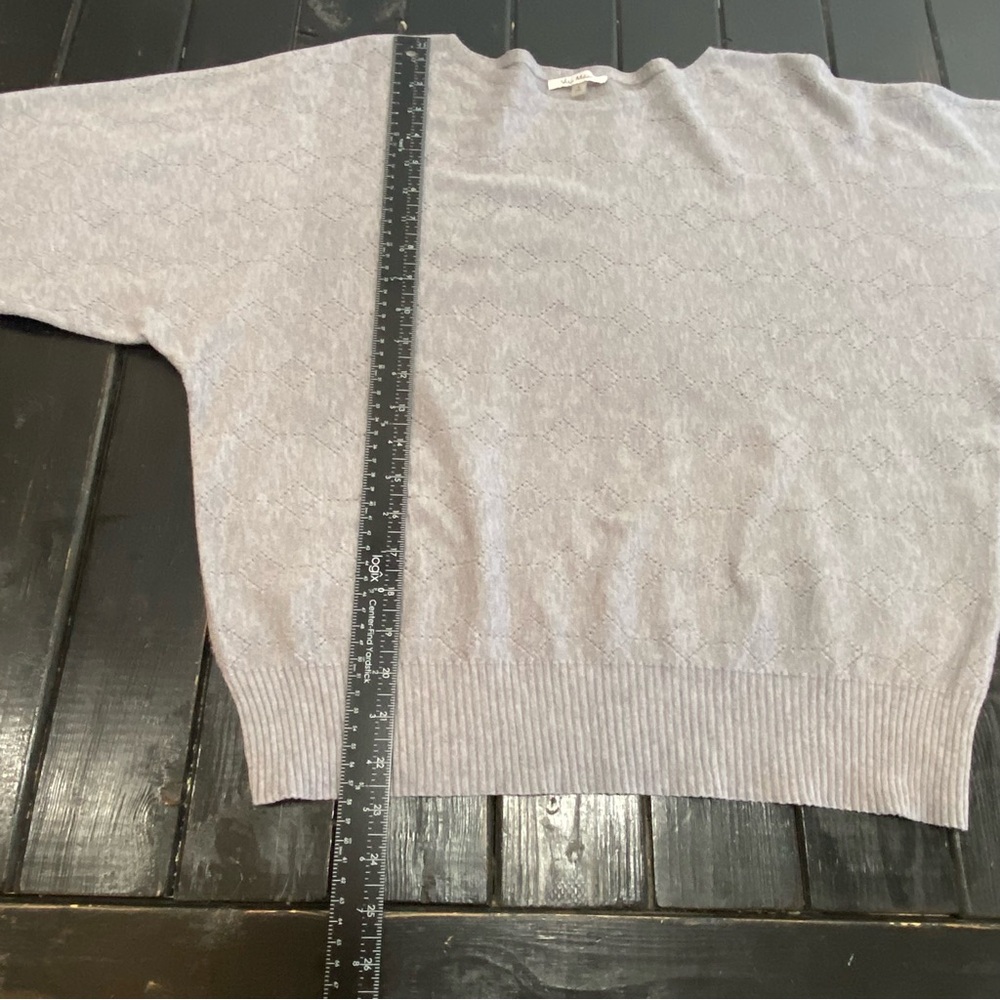 Vila Milano Sweater Womens L Gray Textured Dolman Sleeve Pullover Stretch - Picture 5 of 7